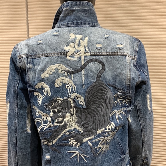 Cult of Individuality reversible tiger denim jeans jacket - Picture 9 of 16